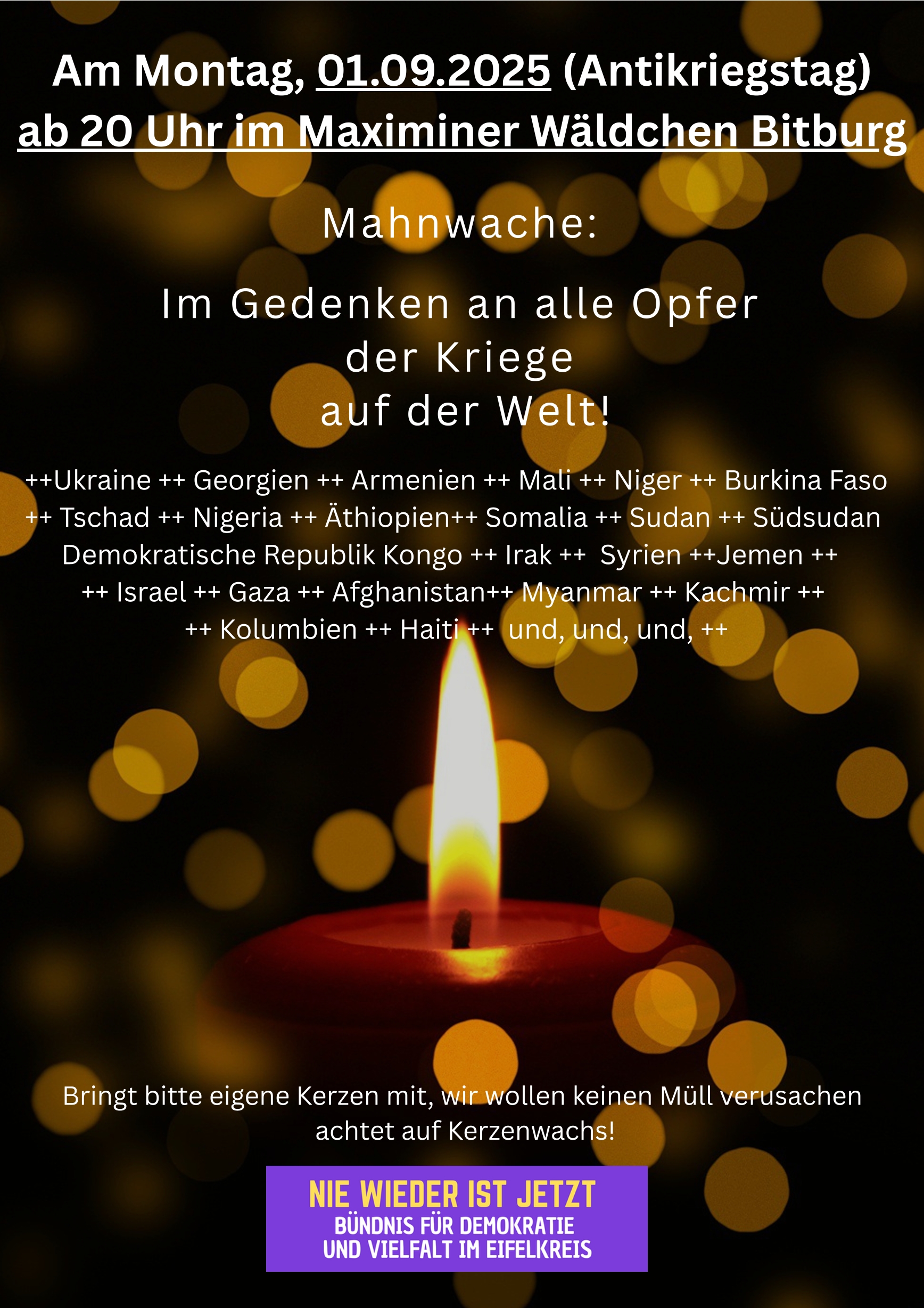 Plakat Mahnwache